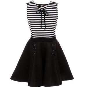 Toddler Girl Top Skirt Set Dress Striped Crop Top Flyer Skirts Casual Girl Dress